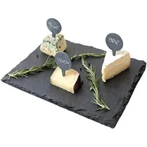 Lonovel Juego de 3 platos de pizarra de queso natural_6