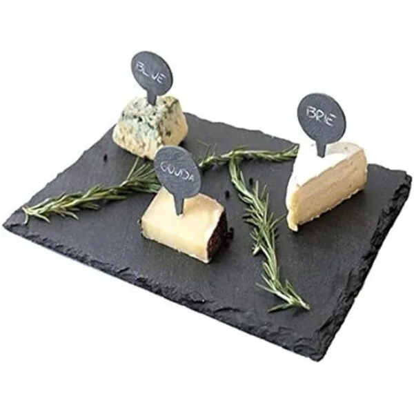 Lonovel Juego de 3 platos de pizarra de queso natural_6