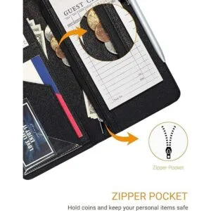 Libro de servidor con cremallera y bolsillo magnético para_5