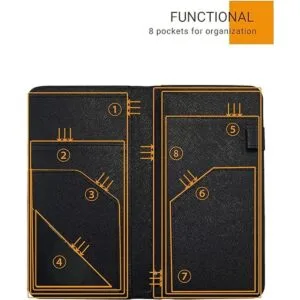 Libro de servidor con cremallera y bolsillo magnético para_6