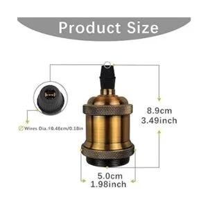 DiCUNO Portalámparas colgante E26 E27 vintage con_2