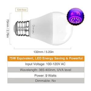 Onforu Bombillas LED negras de 9 W bombilla negra A19 E26_3