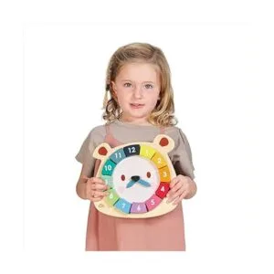 Tender Leaf Toys Reloj de 12 piezas de colores de oso_4