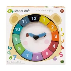 Tender Leaf Toys Reloj de 12 piezas de colores de oso_5