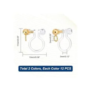 PH Pandahall 24 piezas de aretes transparentes tipo U de_4