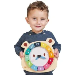 Tender Leaf Toys Reloj de 12 piezas de colores de oso_3