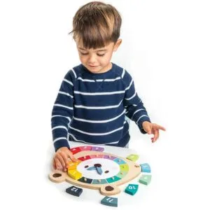 Tender Leaf Toys Reloj de 12 piezas de colores de oso_2