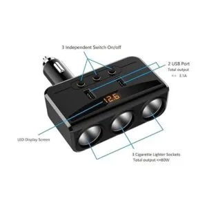 Cargador de coche con doble USB 3 enchufes para_4