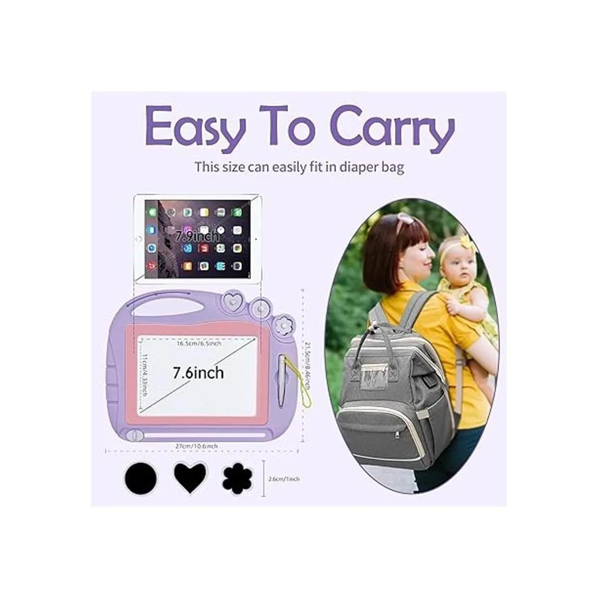 AiTuiTui Tablero de dibujo magnético de viaje tamaño de_5