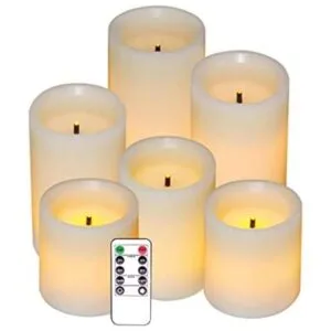 DRomance Juego de 6 velas sin llama con mando a_1