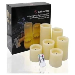 DRomance Juego de 6 velas sin llama con mando a_3