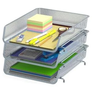 Paquete de 3 organizadores apilables para documentos de_1