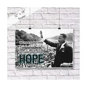 Póster de Dr Martin Luther King Jr para aula MLK con texto_2