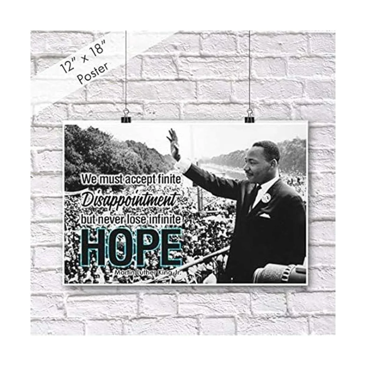 Póster de Dr Martin Luther King Jr para aula MLK con texto_2