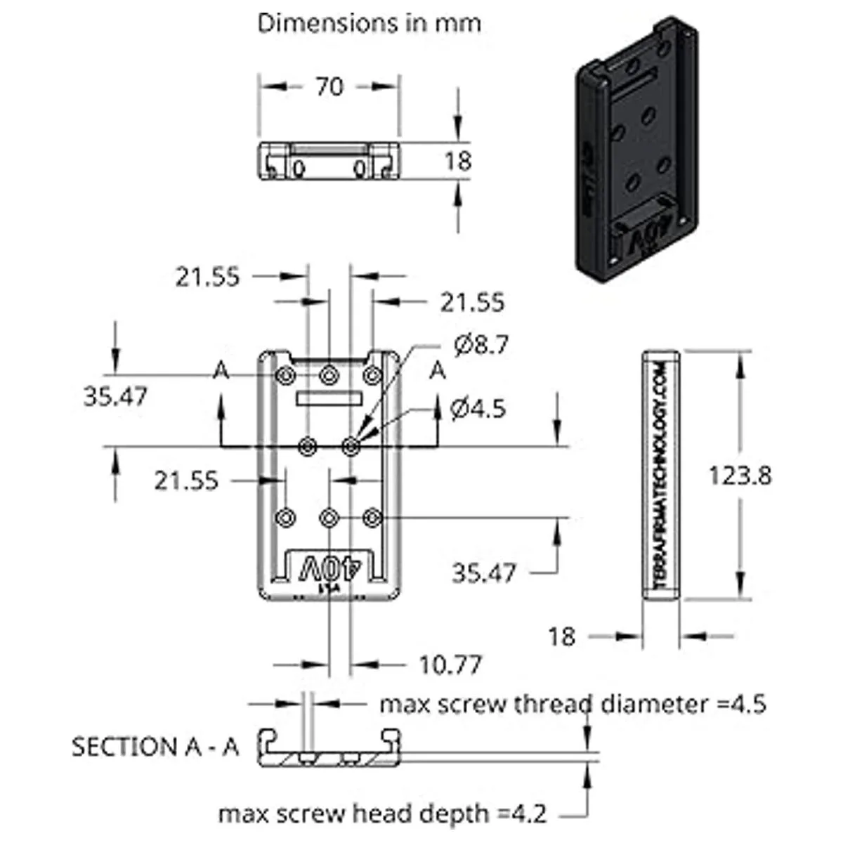 Adaptador 10AWG para 40V Ryobi Litioion Batería Dock Power_2