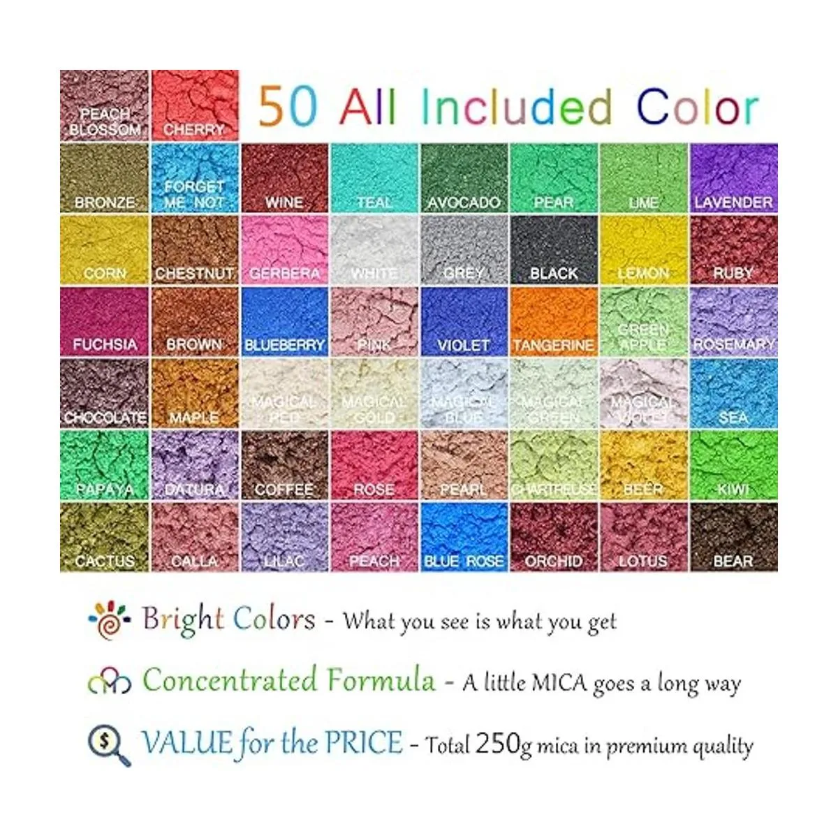 Mica Powder Pure 50 colores Tinte de resina epoxi_2