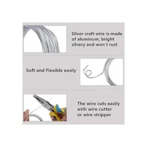 Sunmns 6 rollos de alambre de aluminio plateado alambre_4