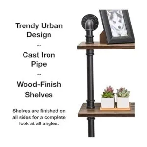 Estante flotante de madera rústico de 3 niveles de 24.0 x_2