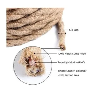 PRUNLLA Lámpara cubierta de cuerda de 25 pies cable de_2