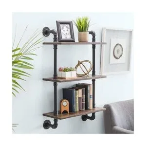 Estante flotante de madera rústico de 3 niveles de 24.0 x_4