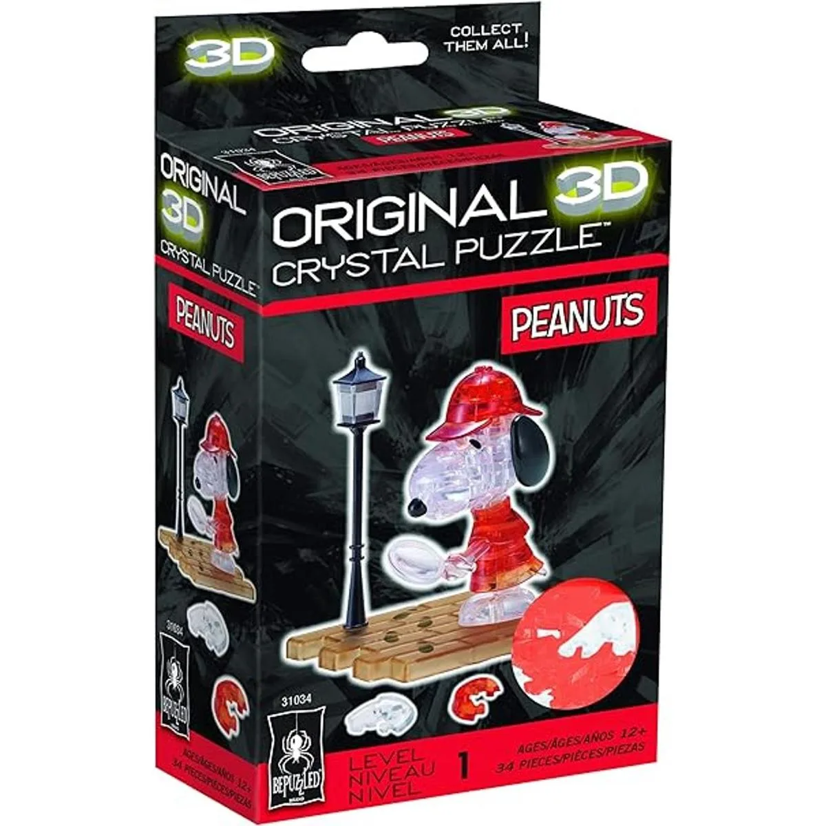 Snoopy Rompecabezas de cristal con licencia de detective_2