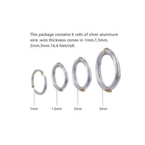 Sunmns 6 rollos de alambre de aluminio plateado alambre_2