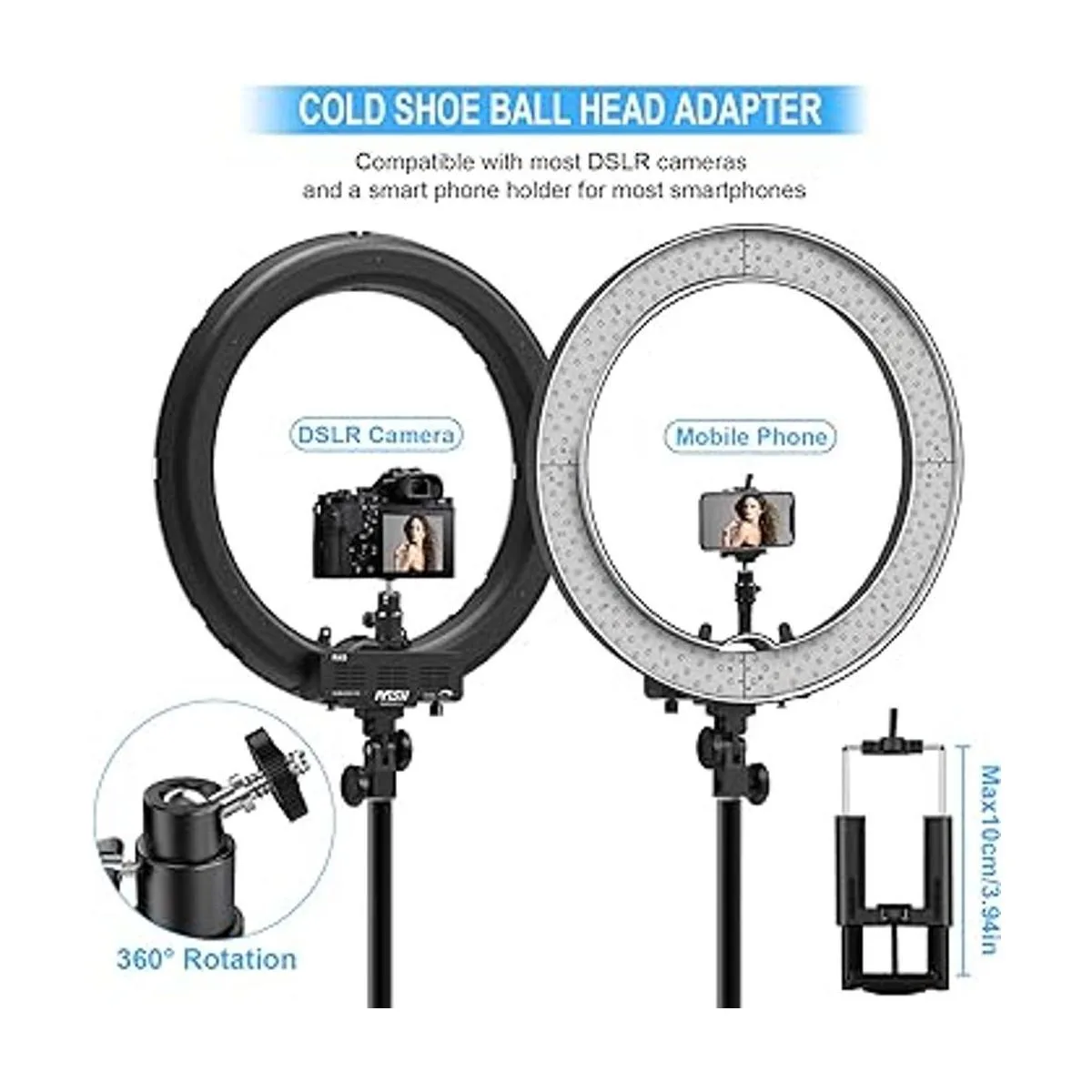 IVISII Anillo de luz con soporte y pantalla LCD multiuso_2