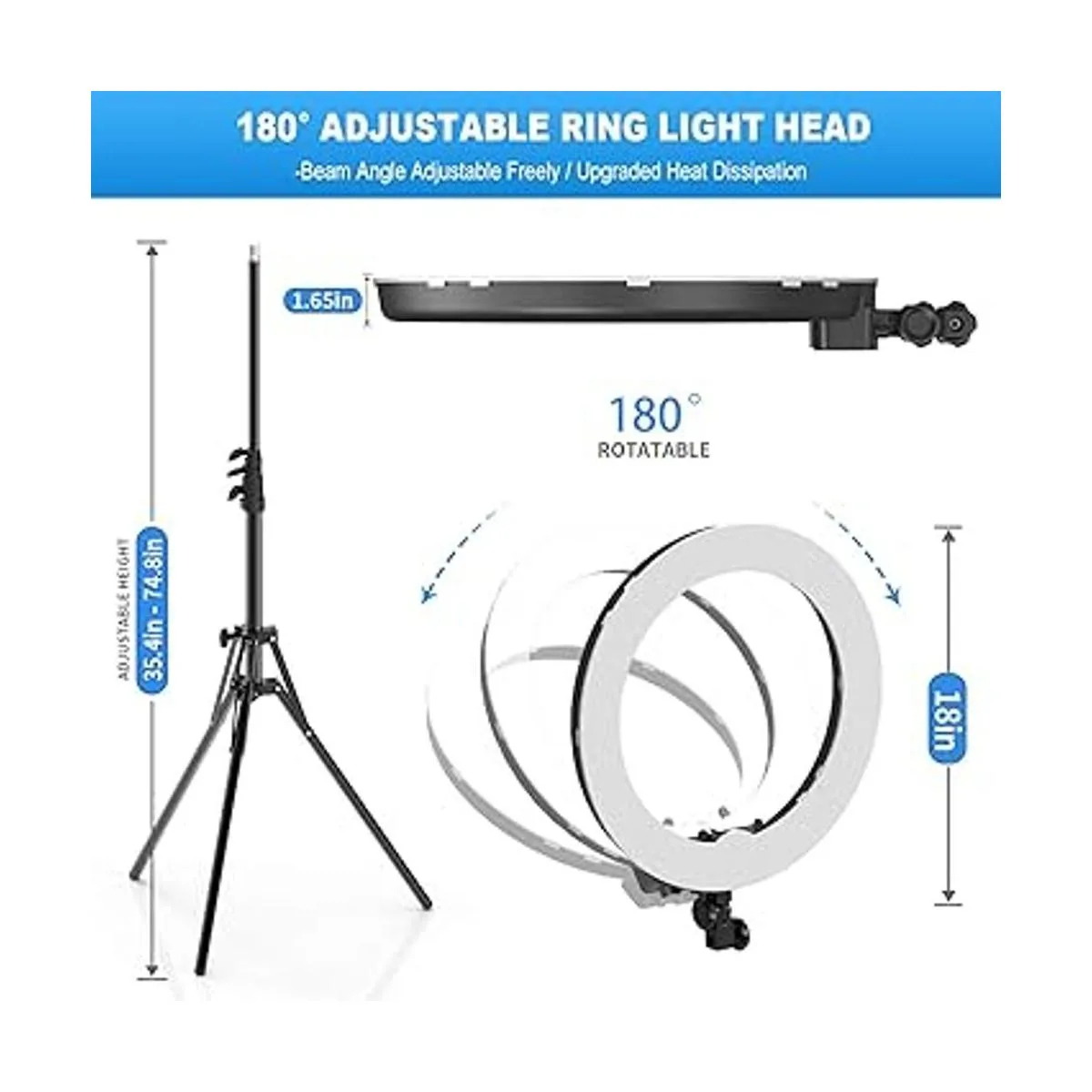 IVISII Anillo de luz con soporte y pantalla LCD multiuso_4