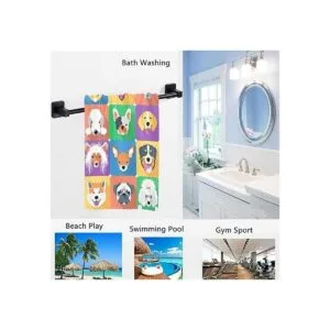 Naanle Lindo Dog Toalla de baño suave con estampado de_2