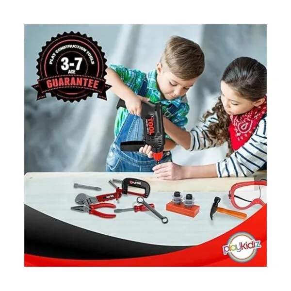 Playkidz Caja de herramientas para niños 22 piezas para_5