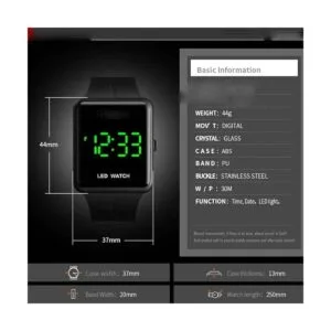 Reloj digital LED de cara grande fecha hora 3 bar_5