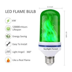 Sunlight Forest Bombilla LED con efecto llama 4 modos_4