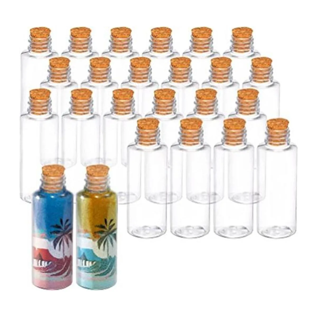 Srenta Paquete de 24 botellas de plástico transparente con_1