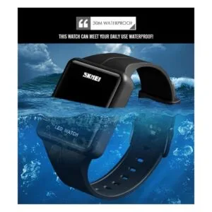 Reloj digital LED de cara grande fecha hora 3 bar_4