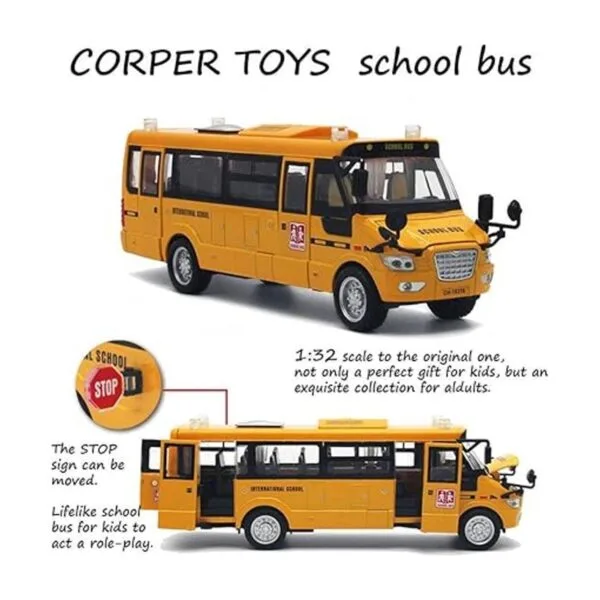 CORPER TOYS Vehículos de juguete de autobús escolar_5