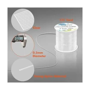 Anezus Línea de pesca de filamento de nylon claro._4
