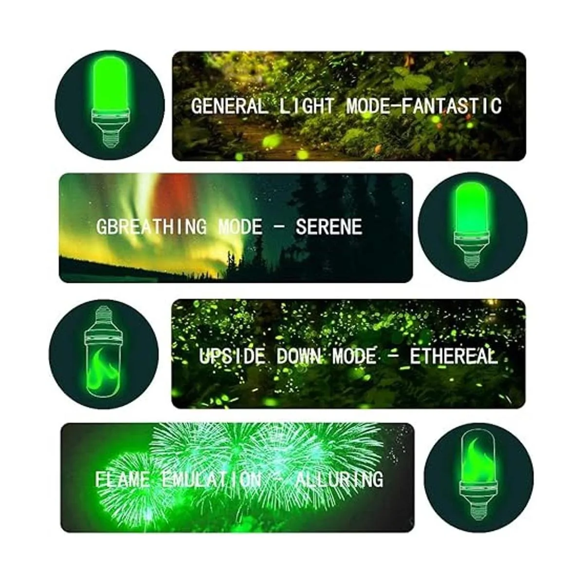 Sunlight Forest Bombilla LED con efecto llama 4 modos_3