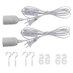 Rextin 2 llaves de luz LED E26E27 cable de extensión de_1