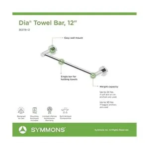 Symmons 353TB24BBZ Dia Toallero doble 24.0 in bronce_5