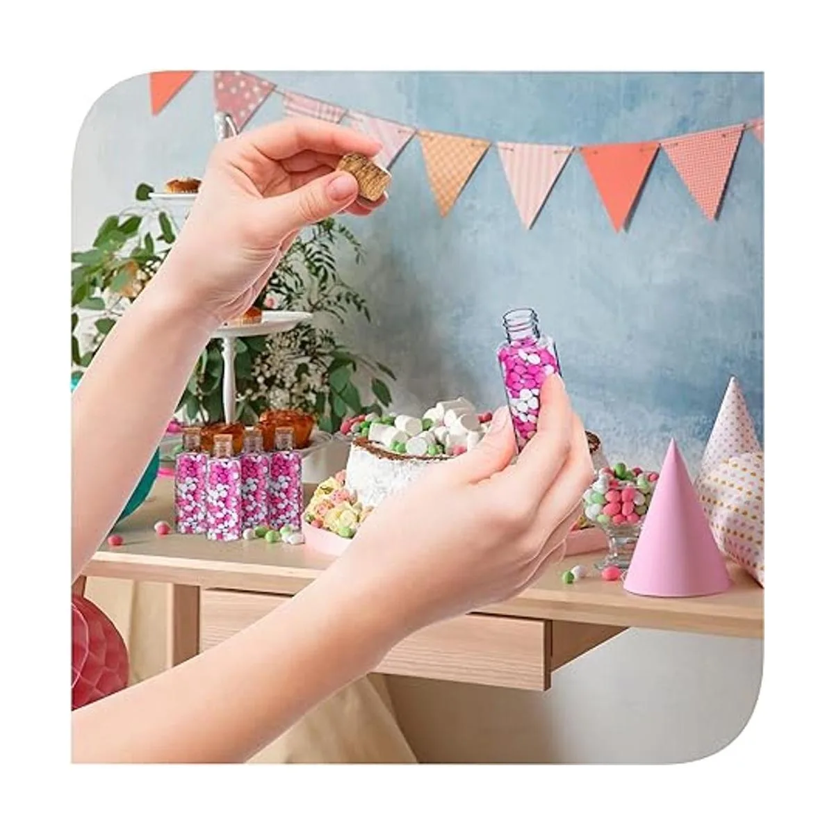 Srenta Paquete de 24 botellas de plástico transparente con_4