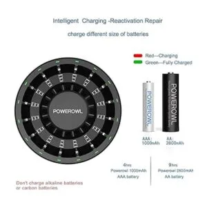 PowerOWL 16 Bay AA AAA cargador de batería actualizado_2