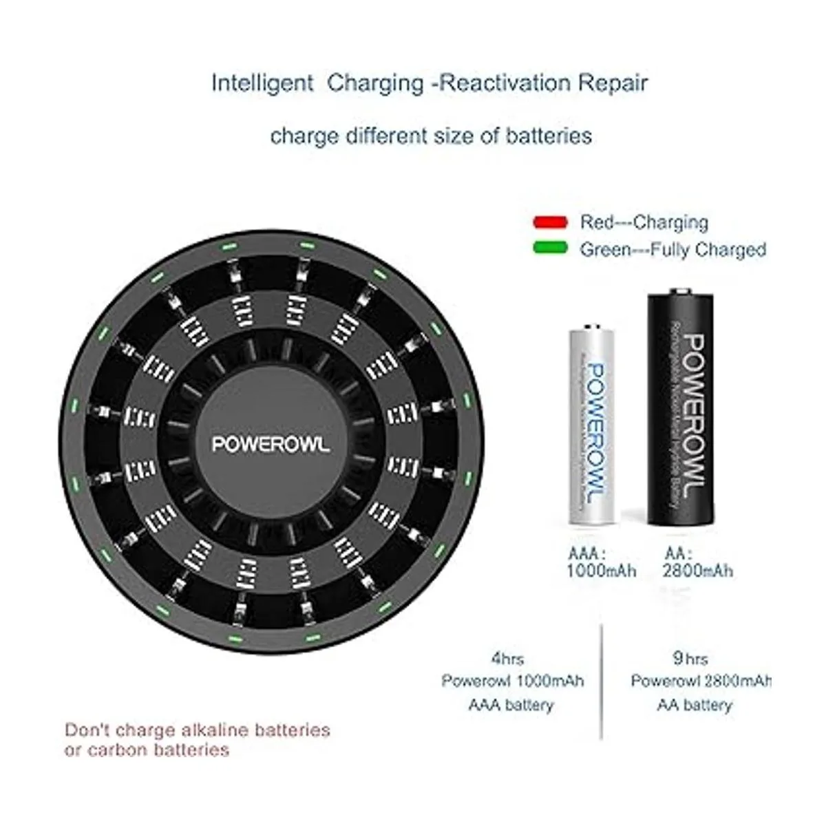 PowerOWL 16 Bay AA AAA cargador de batería actualizado_2