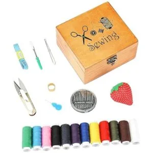 Kit de costura caja de kit de costura de madera para_5