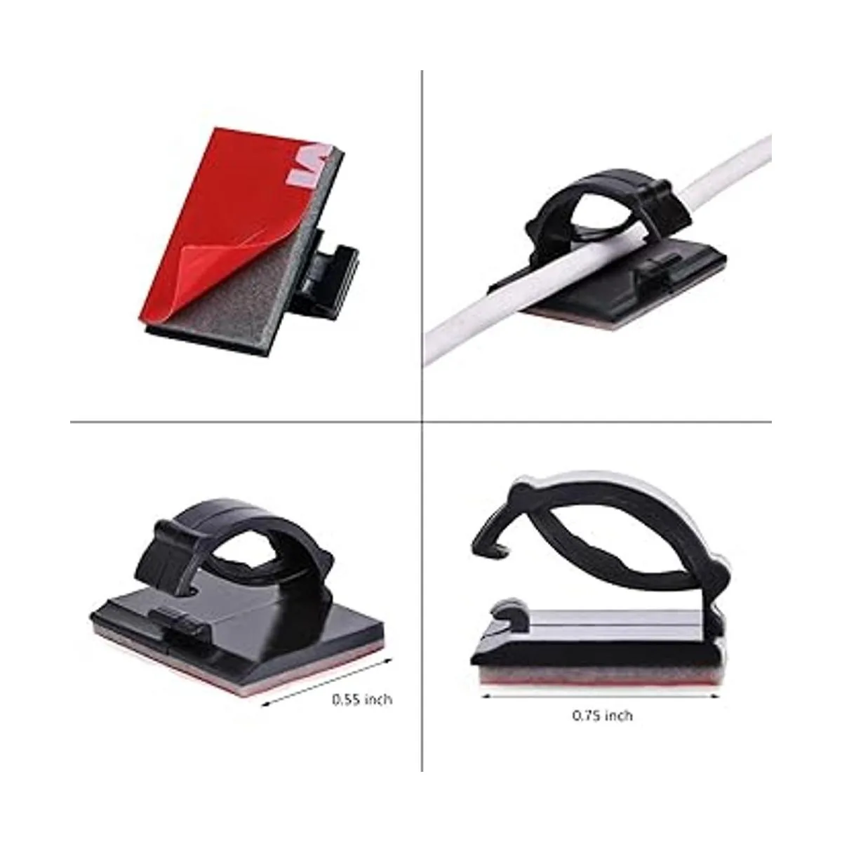 SAISN Clips adhesivos resistentes para cables paquete de_2