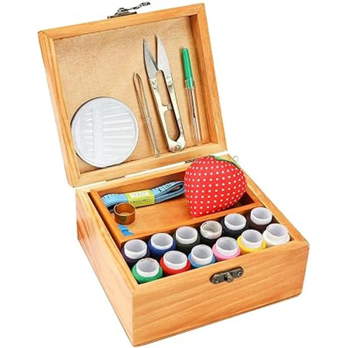 Kit de costura caja de kit de costura de madera para_3