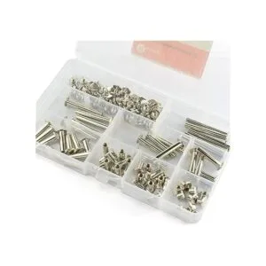 60 juegos de tornillos de Chicago de plata surtido kit_3