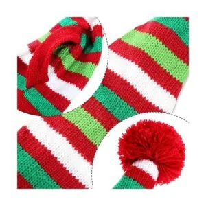 Blulu 2 unidades de Navidad mascota bufanda de punto perro_5
