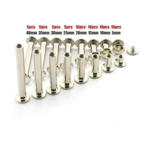 60 juegos de tornillos de Chicago de plata surtido kit_2