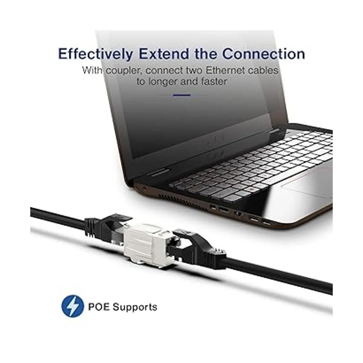 Cat6A RJ45 acoplador en línea Keystone Jack patente ETL_2