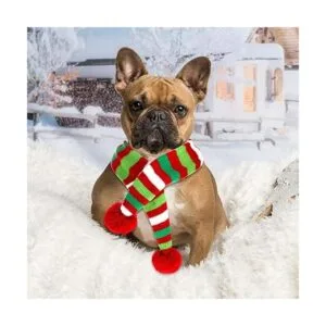 Blulu 2 unidades de Navidad mascota bufanda de punto perro_2